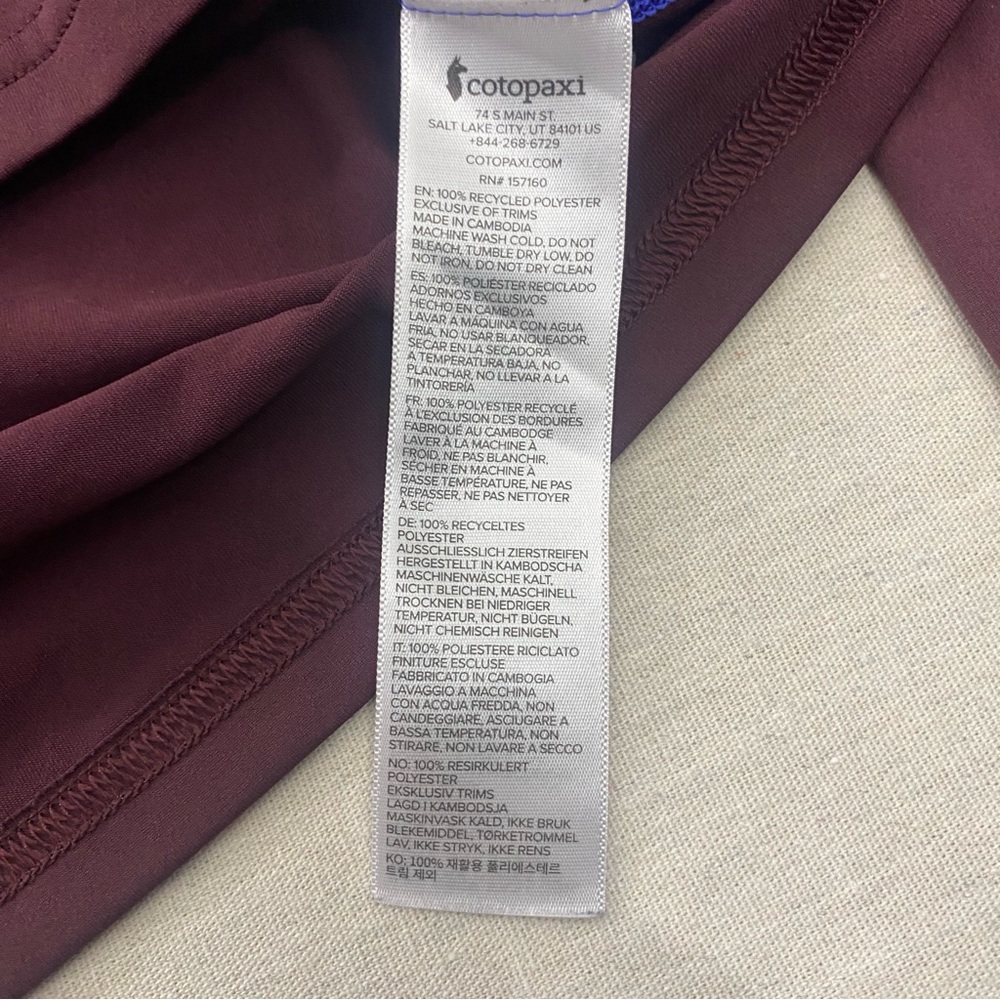 Cotopaxi Shirt Men's L Burgundy Fino Tech Tee Performance Casual Outdoor Hiking - Picture 7 of 13